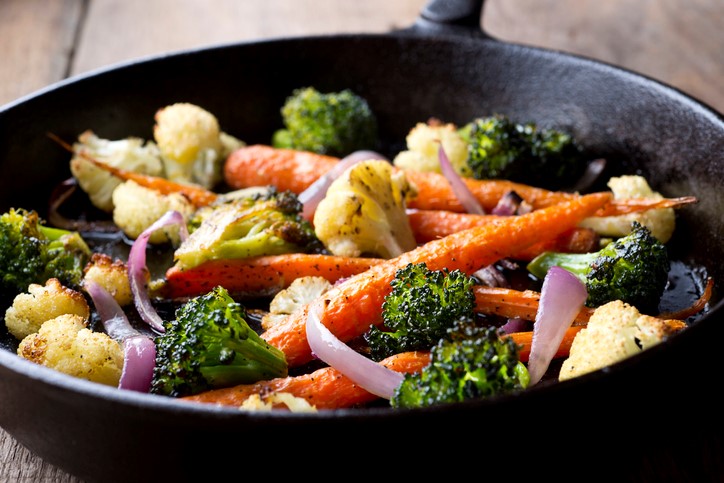 Vegetables in pan
